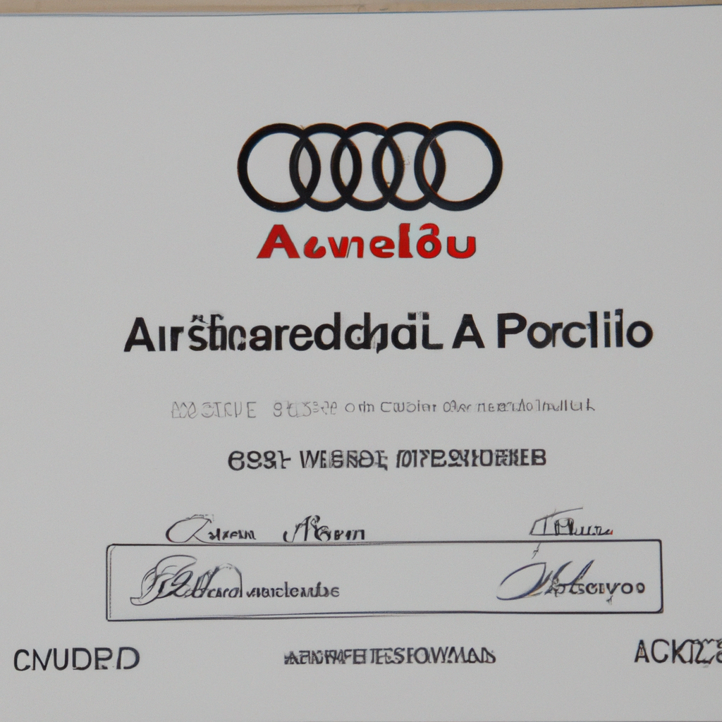 Certificado de parceiro oficial Audi no Brasil