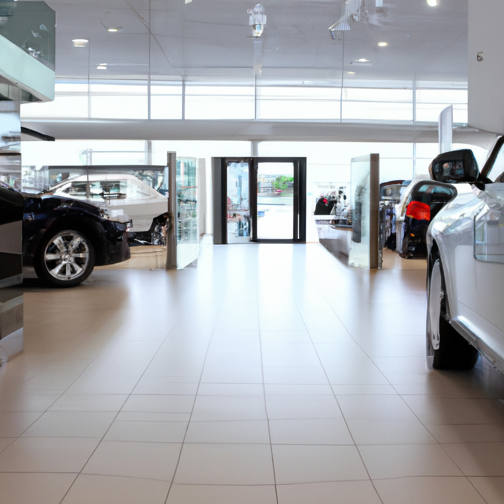 Showroom de luxo com diversos carros expostos